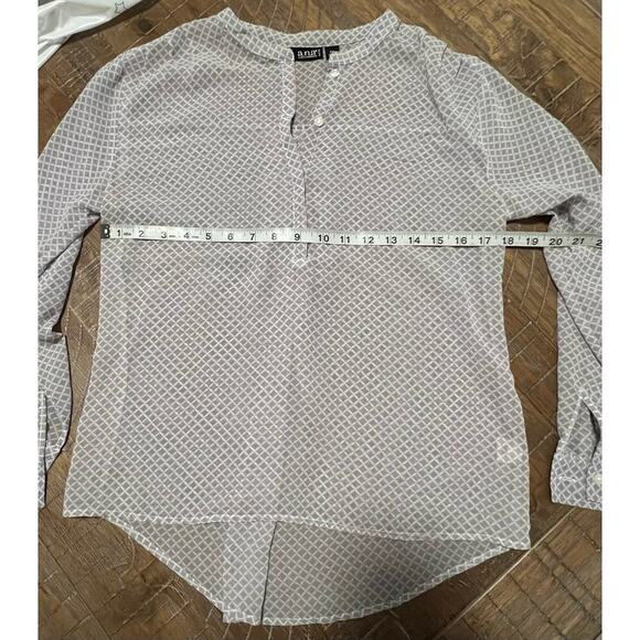 ana Petite Long Sleeve Sheer Blouse - Picture 3 of 5